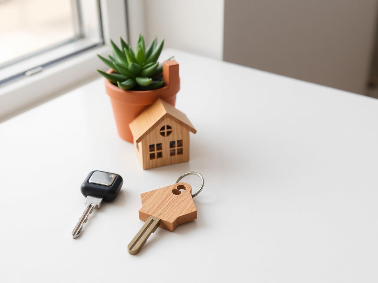 House keys on a counter